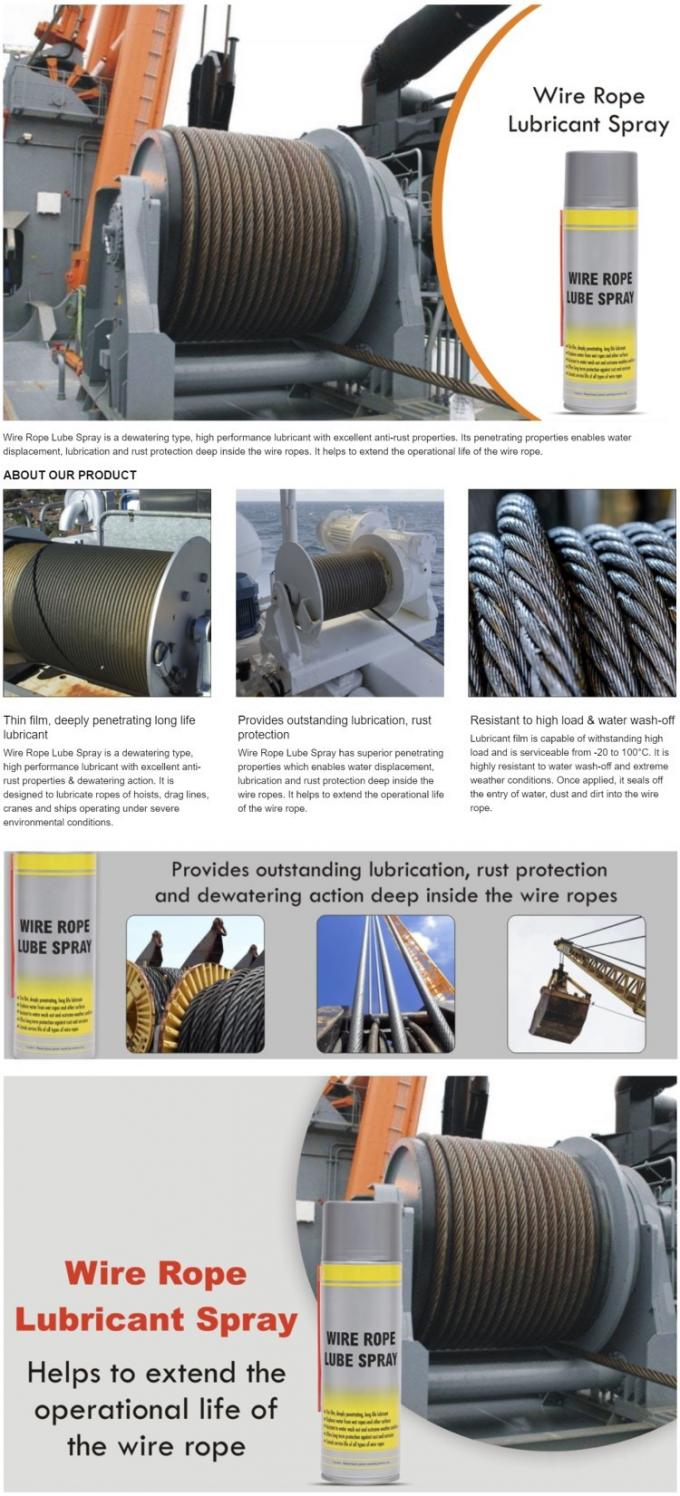 Sprey Wire Rope Multi Purpose Wire Rope Lubricant Spray For Clean And Smooth Operation